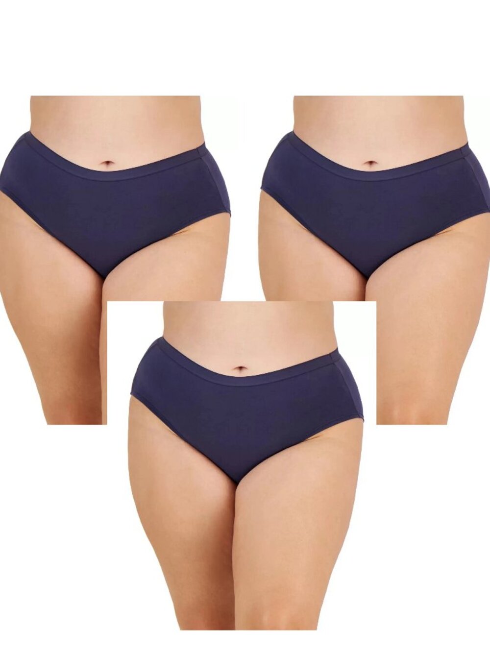 Jenni Women's 3-Pack Plus Size Cotton Hipster Panty, Nairobi Dusk Purple